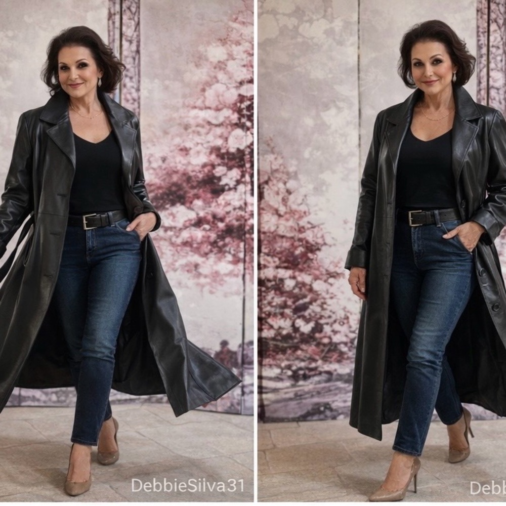 VINTAGE/CLASSIC  ANN TAYLOR GENUINE LEATHER FULL LENGTH COAT - Picture 3 of 13